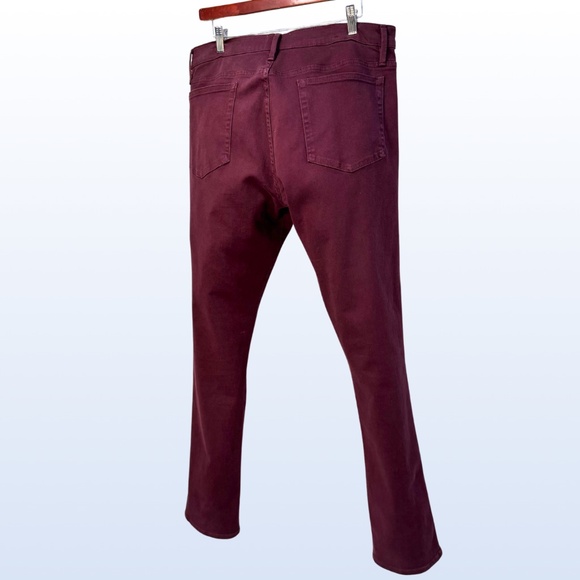 FRAME Men's L'Homme Slim Fit Jeans in Garage Maroon - 36 - Picture 10 of 14